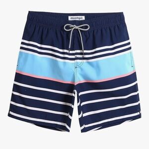 Men's Blue Striped Swim Shorts
